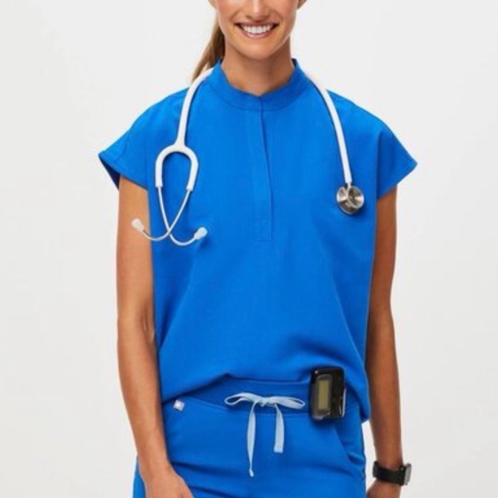 Figs Women's Royal Blue oversized scrub top